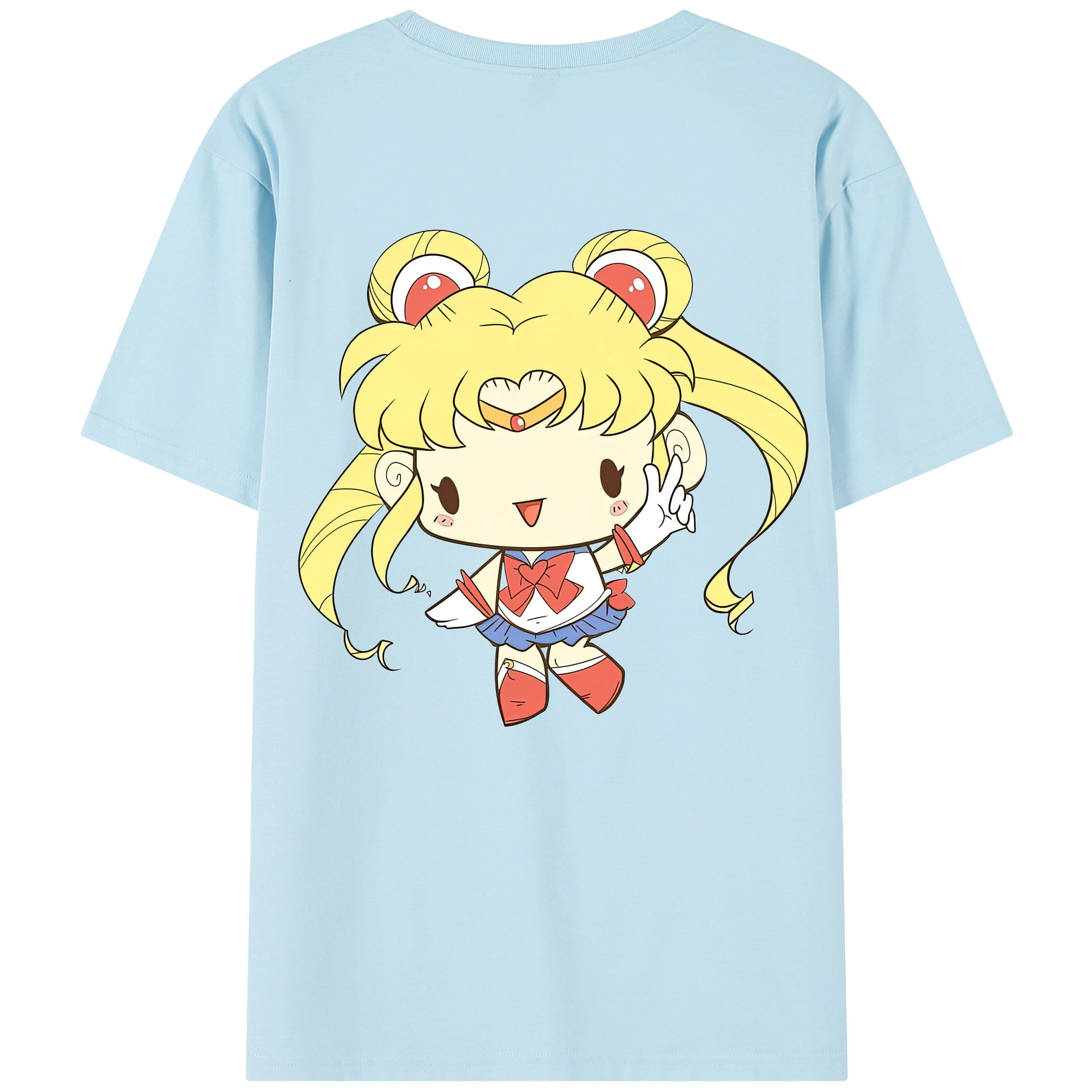 （画像用） 美少女戦士セーラームーン 月野 うさぎ つきの うさぎ Sailor Moon Tsukino Usagi 綿100％半袖Tシャツ（背面プリント）